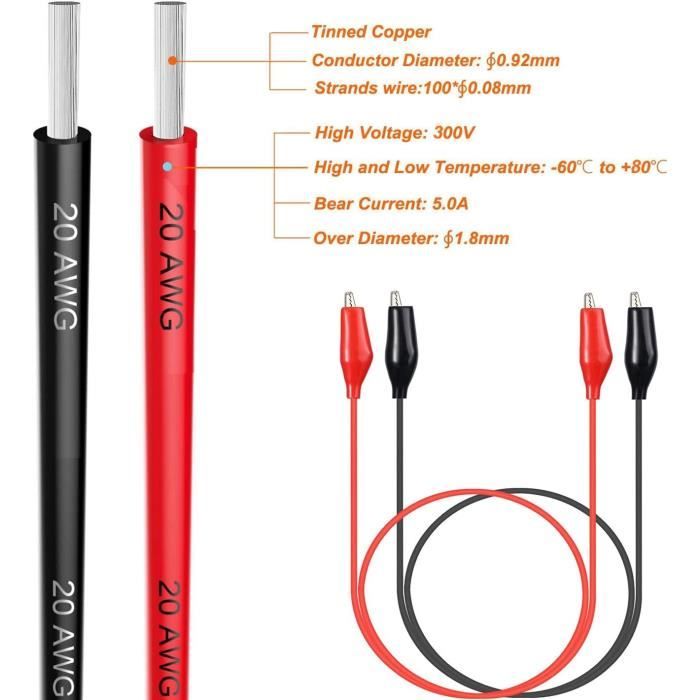 TAMS Elektronik Lot De 6 LED Blanches Chaudes Et Rouges Avec Fils De Raccordement - Éclairage Modélisme