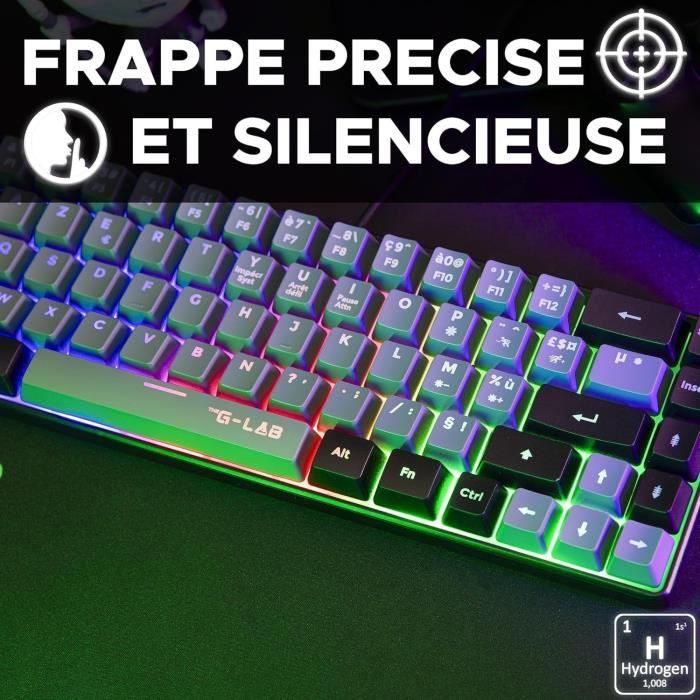 Clavier Gamer Sans Fil Keyz Hydrogen WL 60% Semi-Mécanique RGB - Blanc - Compact TKL Pour PC PS4 PS5
