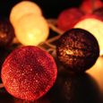 20 Coton Boule LED Guirlande Lumineuse 3M Noël Mariage Fête Lampe Party Déco NEW 1pc 3M|Blanc+Rose+Violet-3
