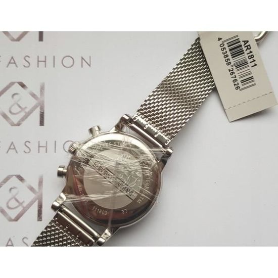 Emporio Armani Homme Chronographe Quartz Montre avec Bracelet en Maille Acier Inoxydable AR1811 Achat vente montre Homme Adulte Acier Cdiscount