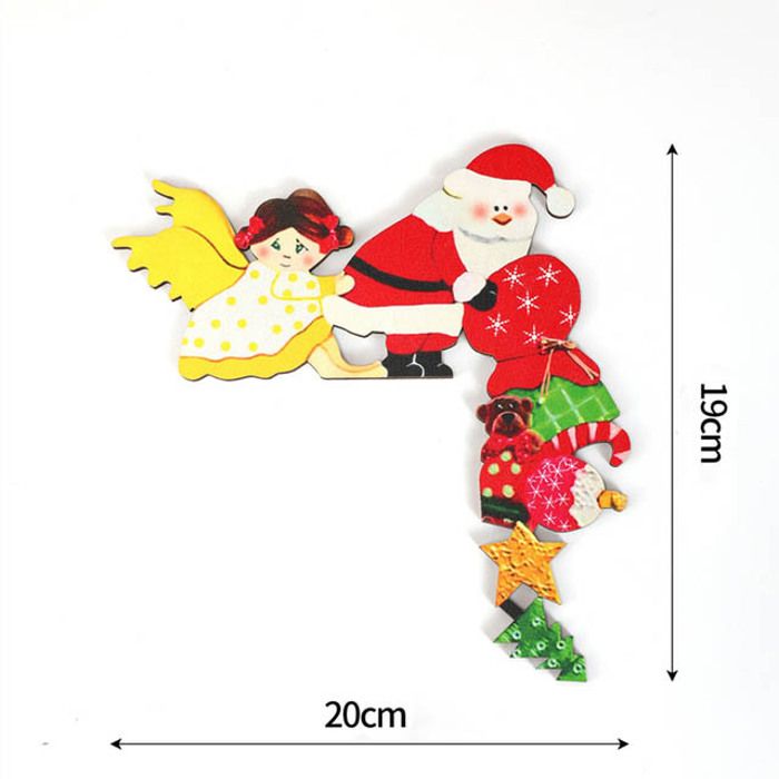 Décoration De Porte De Noël En Forme De Nain (gnome) – En Bois, Avec Autocollants Ronds Pour Fixation – Pour Porte, Fenêtre, Mur