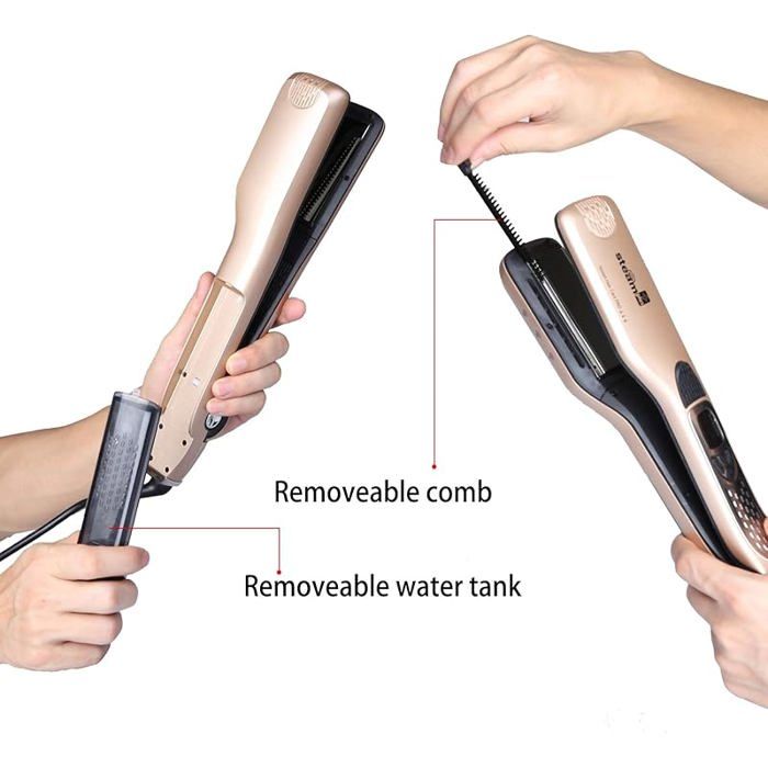 Professional Hair Straightener with Hair Straightening Steam Comb, with ...