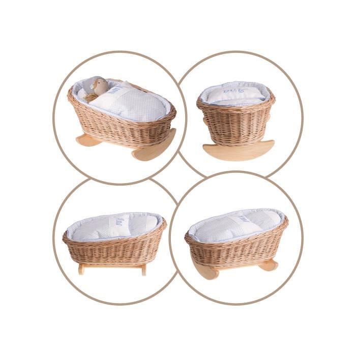 June Garden Berceau de Rêve Confortable pour Poupée - Porte-Poupée Portable - Convient aux poupées American Girl ou ours en peluche jusqu'à 45,7 cm - Blanc Crème