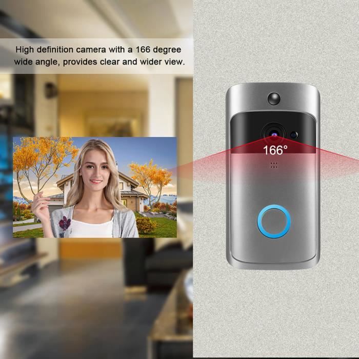 Interphone vidéo 1080P Visiophone sans fil Portier moniteur 5 pouces  version Android Caméra de surveillance à distance par smartphone