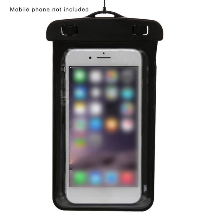 Pochette Etanche Telephone IPX8 Etui Housse Coque Etanche Smartphones Universel Sac Protection pour 5 1 a 6 0 pouces NOIR