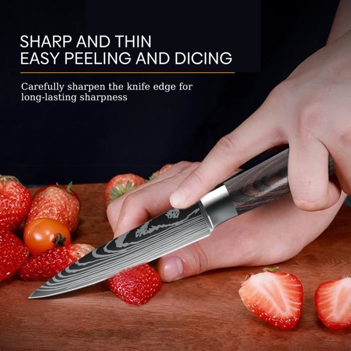 Couteaux à Fruits et à Légumes Couteau Paring Couteau à Fruits Couteau de  Cuisine Acier Inoxydable - Cdiscount Maison