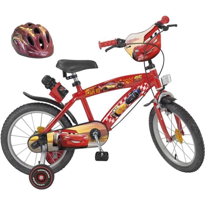 Pik&Roll - Vélo pour enfant + casque -Cars- - 16- - Rouge