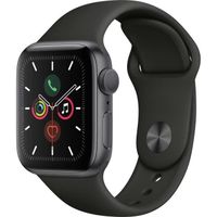 Apple Watch Series 5 GPS 40 mm Boîtier aluminium Gris Sidéral - Bracelet Noir - S/M (2019) - Reconditionné - Excellent état