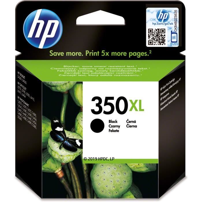 HP 350XL Cartouche d'encre noire grande capacité authentique (CB336EE) pour HP Photosmart C4380/C4472/C4580/C5280