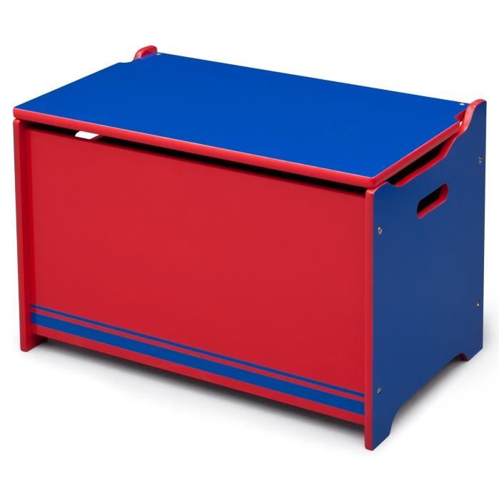 DELTA KIDS Coffre à Jouets Enfant en Bois - Rouge et Bleu