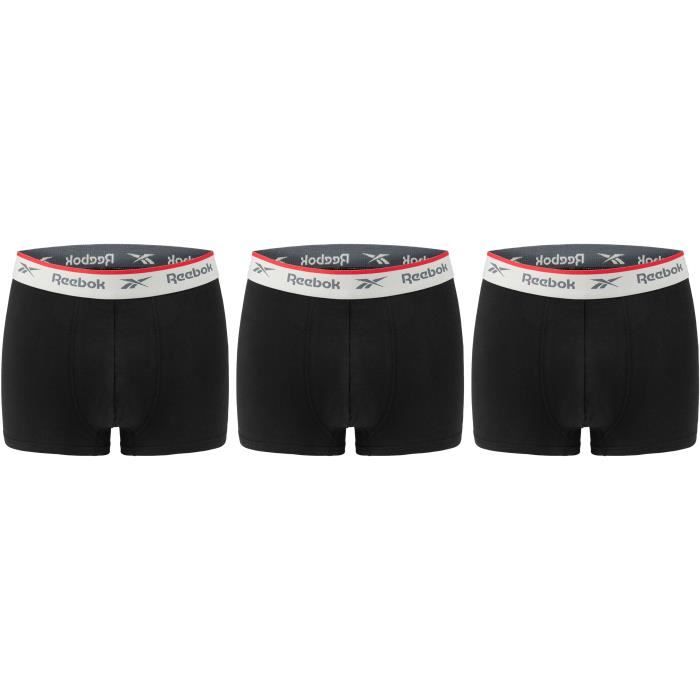 REEBOK Lot de 3 Boxers Noir Homme