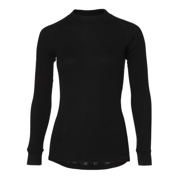 AVENTO Lot de 2 Sous-vêtements Thermiques Manches Longues Femme - Noir