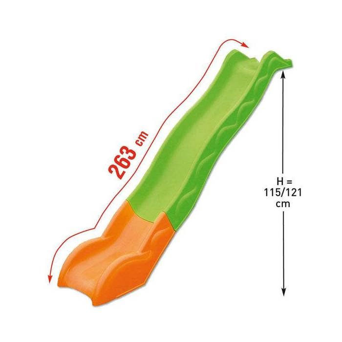 Glissière de toboggan verte et orange pour portique - 2,63m de glisse TRIGANO