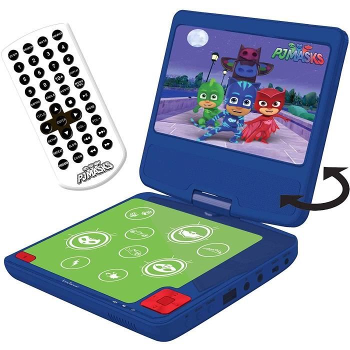PYJAMASQUES Lecteur DVD portable enfant écran LCD 7” LEXIBOOK - batterie rechargeable