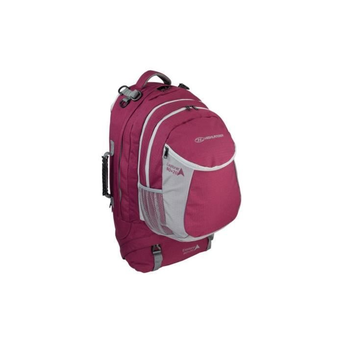 HIGHLANDER Sac à dos Explorer 80 + 20 L Framboise