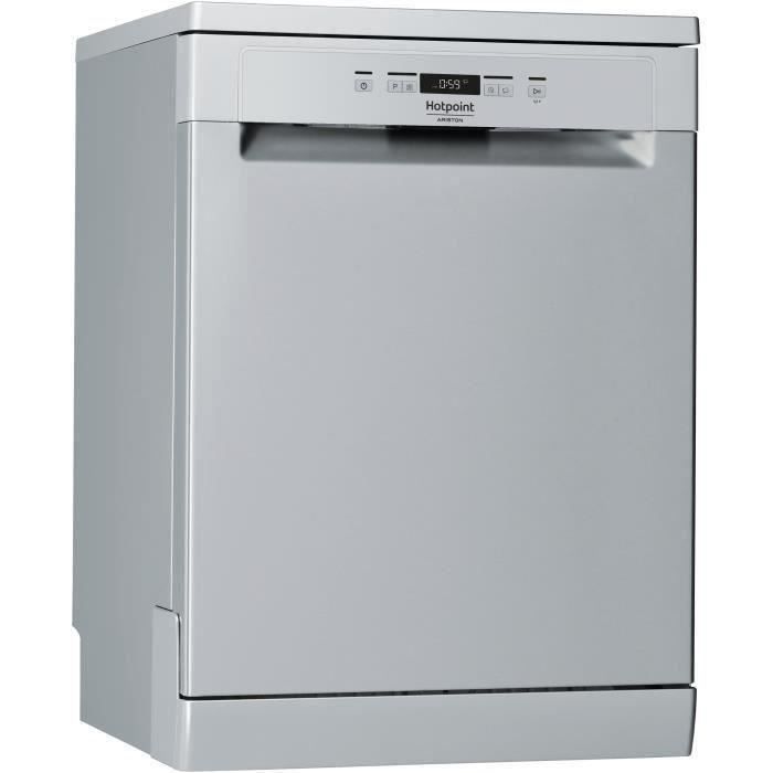Lave-vaisselle pose libre HOTPOINT HFC3C26SV - 14 couverts - Moteur induction - Largeur 60 cm - Classe A++ - 46 dB - Inox/silver