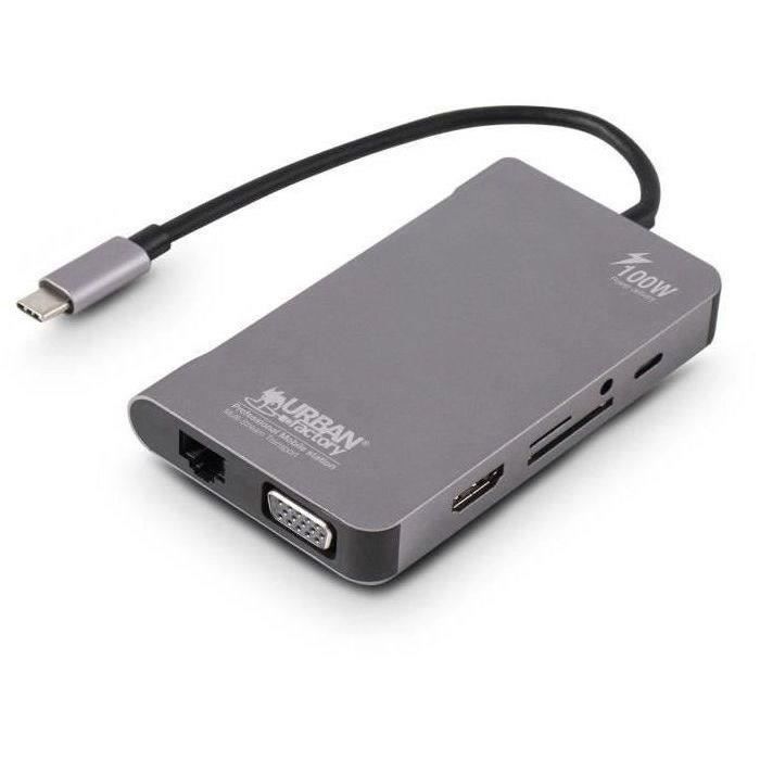 Station d'accueil mobile USB-C avec PASS THRU 100W MULTI-STREAM - URBAN FACTORY - (TCM16UF)