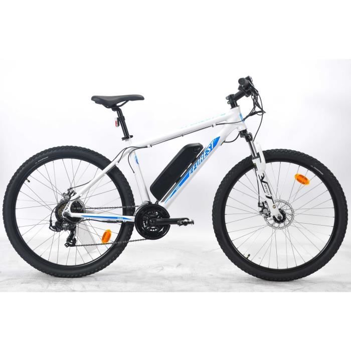 MAKADAM VAE E-FOREST 27,5'' -50km-21 vitesses SHIMANO-Freins à disques-Cadre Alu-Homme-Blanc
