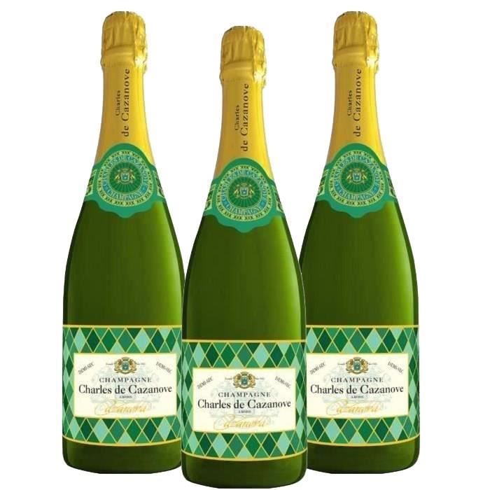 2 achetées + 1 offerte - Champagne Charles de Cazanove Arlequin Demi-sec