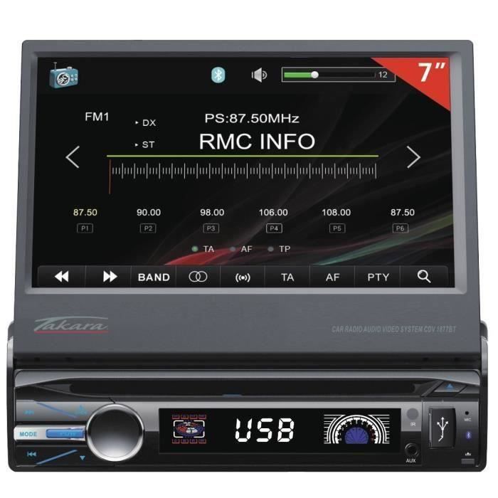 TAKARA CDV1877BT Autoradio 7- Bluetooth Multimédia