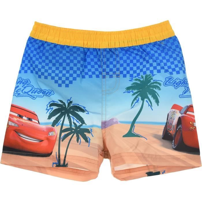CARS 3 Short de Bain Garçon 100% Polyester JAUNE