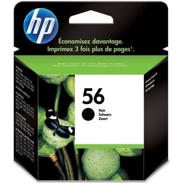 HP 56 Cartouche dencre noire authentique (C6656AE) pour HP OfficeJet 5610 et HP PSC 1217/1311/1355