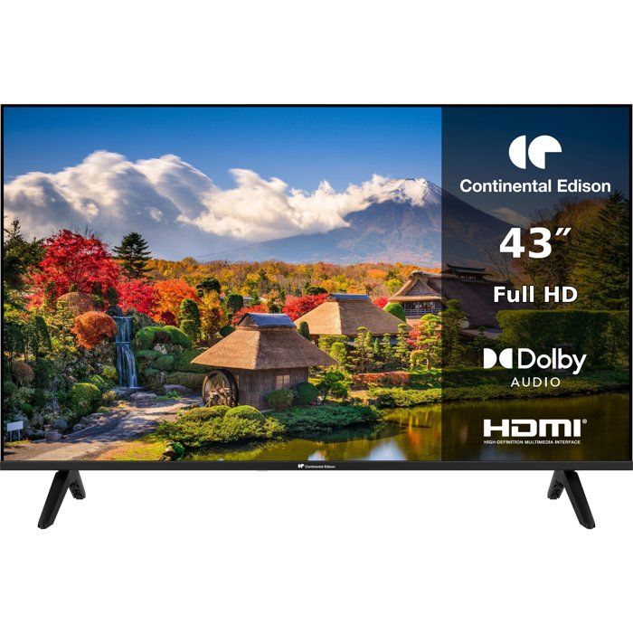TV LED CONTINENTAL EDISON CELED43FHD26B6 43 (109 cm) – FHD – Dalle LED – 3 HDMI – 2 USB – Noir