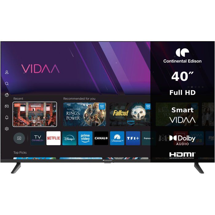 CONTINENTAL EDISON CELED40SVFH26B7 TV LED FHD 40“ (102 cm) 3xHDMI 2xUSB noir