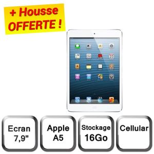 TABLETTE TACTILE iPad mini Cellular 16 Go blanc & argent + Housse