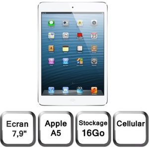 TABLETTE TACTILE iPad mini Wi-Fi + Cellular 16 Go blanc & argent