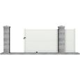Portail manuel coulissant aluminium Telica 3,5m blanc - CLOTURA-0