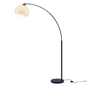 LAMPADAIRE DAISY Lampadaire Arc - Métal et réflecteur Acrylique - L 30 x P 110 x H 170 - Noir et blanc