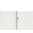 Portail manuel battant aluminium Telica 3,5m blanc - CLOTURA-1