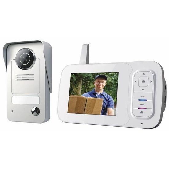 Destockage VD38W Interphone Visiophone Sans Fil Avec cran Portable Et destockage-vd38w-interphone-visiophone-sans-fil-avec-cran-portable-et