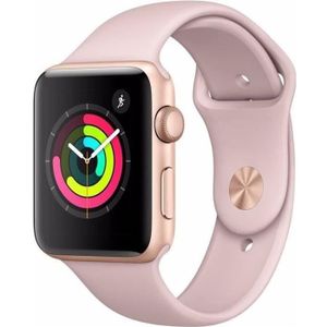 MONTRE CONNECTÉE Apple Watch Series 3 GPS - Boîtier 42 mm Or Aluminium - Bracelet Rose sable (2017) - Reconditionné - Excellent état