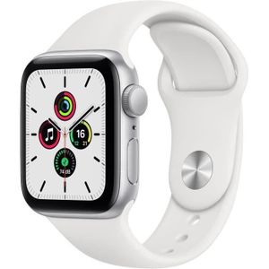 MONTRE CONNECTÉE Apple Watch SE GPS - 40mm Boîtier aluminium Argent - Bracelet Blanc (2020) - Reconditionné - Excellent état