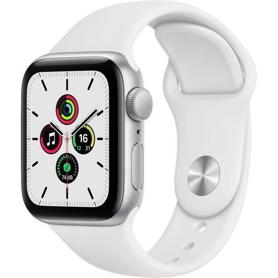 Apple Watch SE GPS - 40mm Boîtier aluminium Argent - Bracelet Blanc (2020) - Reconditionné - Excellent état