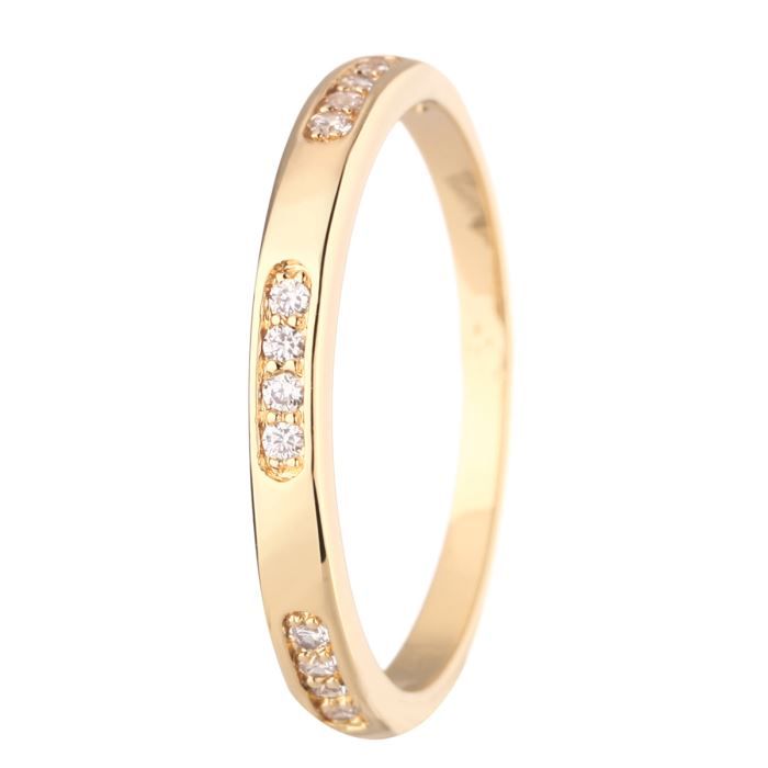 Bague Plaqué Or Et Oxyde De Zirconium - Neuve Avec étiquette - Taille 48 à 68 Au Choix