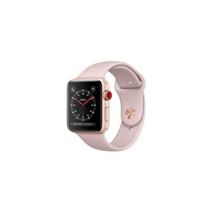 Acheter Apple Watch Series 3 GPS + Cellular - Boîtier 42 mm Or Aluminium - Bracelet Rose sable (2017) - Reconditionné - Etat correct Reconditionné - 145,88 € Apple Watch Series 3 GPS + Cellular - Boîtier 42 mm Or Aluminium - Bracelet Rose sable (2017) - Reconditionné - Etat correct Reconditionné - Apple reconditionné disponible sur Cdiscount Seconde Vie