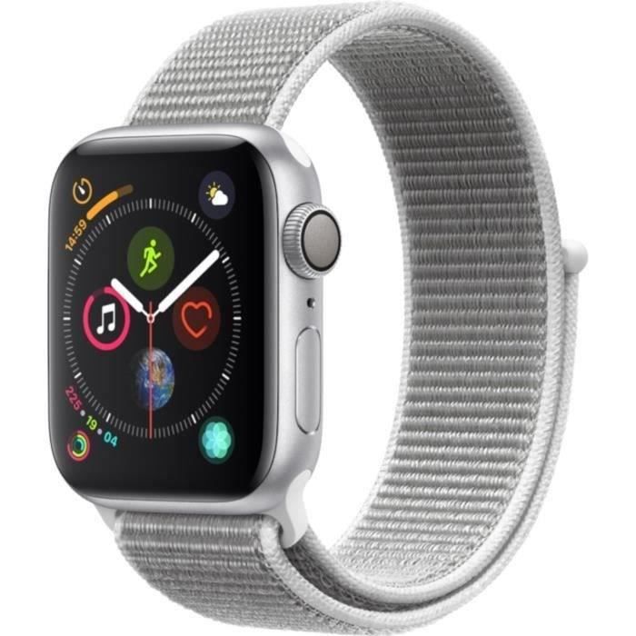 Apple Watch Series 4 GPS - 40mm Boîtier aluminium argent - Boucle coquillage (2018) - Reconditionné - Etat correct - Apple