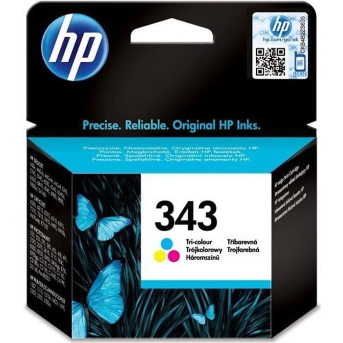 HP 343 Cartouche dencre trois couleurs authentique (C8766EE) pour HP Photosmart 2570/C3170 et HP PSC 1510/1600