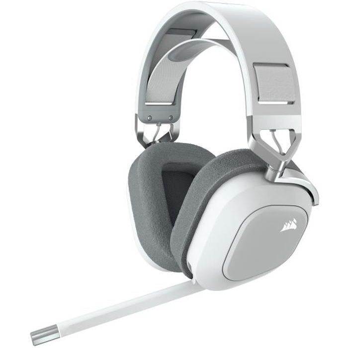 Casque Gaming Sans Fil CORSAIR HS80 RGB Wireless Blanc Son Dolby