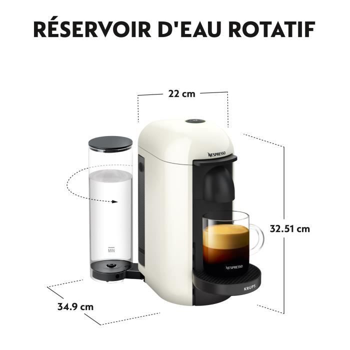 Machine à café NESPRESSO KRUPS VERTUO PLUS Blanc Ivoire Cafetière