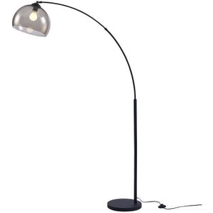 LAMPADAIRE DAISY Lampadaire Arc - Métal Noir - Réflecteur Acrylique Fumé - L 30 x P 110 x H 170