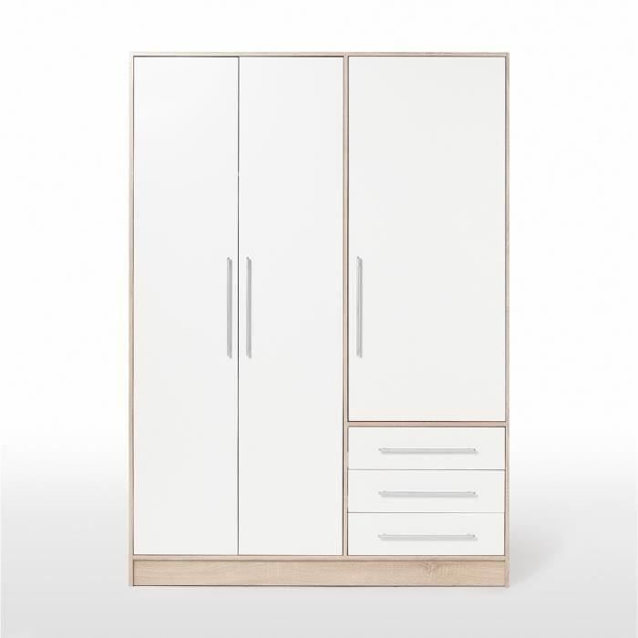 Armoire 2 portes avec tringle, pour chambre à coucher, salon - bois MDF - blanc | Leroy Merlin