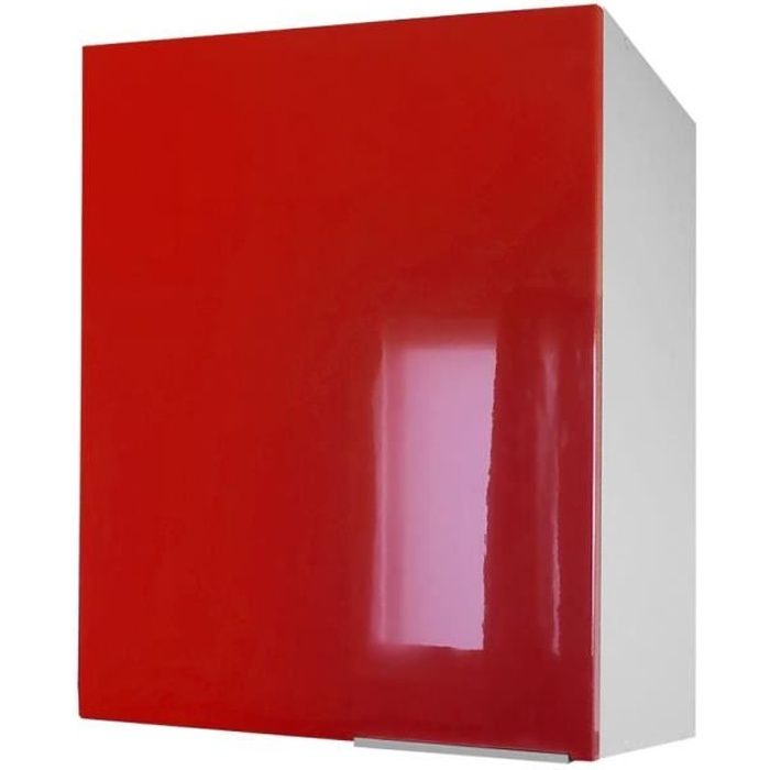 pop meuble haut de cuisine 60 cm - rouge haute brillance