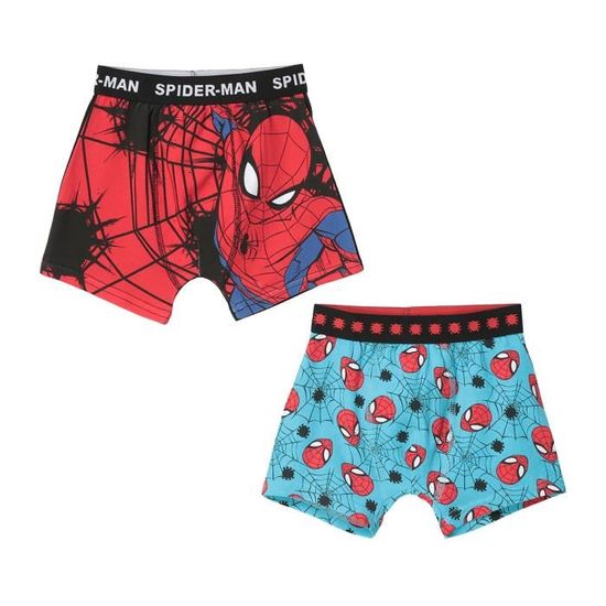 Spiderman Lot De 5 Slips Garçons 7-8 Ans - Sous-Vêtements Coton Multicolores