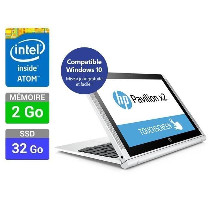 HP Pavilion X2 10-N000Nf - 10.1 Atom Z3736F 1.33 Ghz 2 Go Ram 32 Go SSD Blanc Azerty refurbished