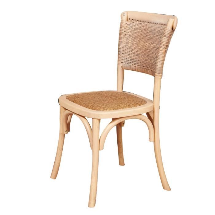 Guinguette Chaise De Cuisine Bois D Orme Coloris Naturel Style