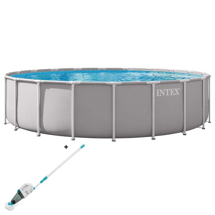 Kit Piscine hors sol tubulaire INTEX Pris Frame 610 x 132 cm Ronde 26756ND + Nettoyeur piscinespa ZR100 Autonomie 50 mn